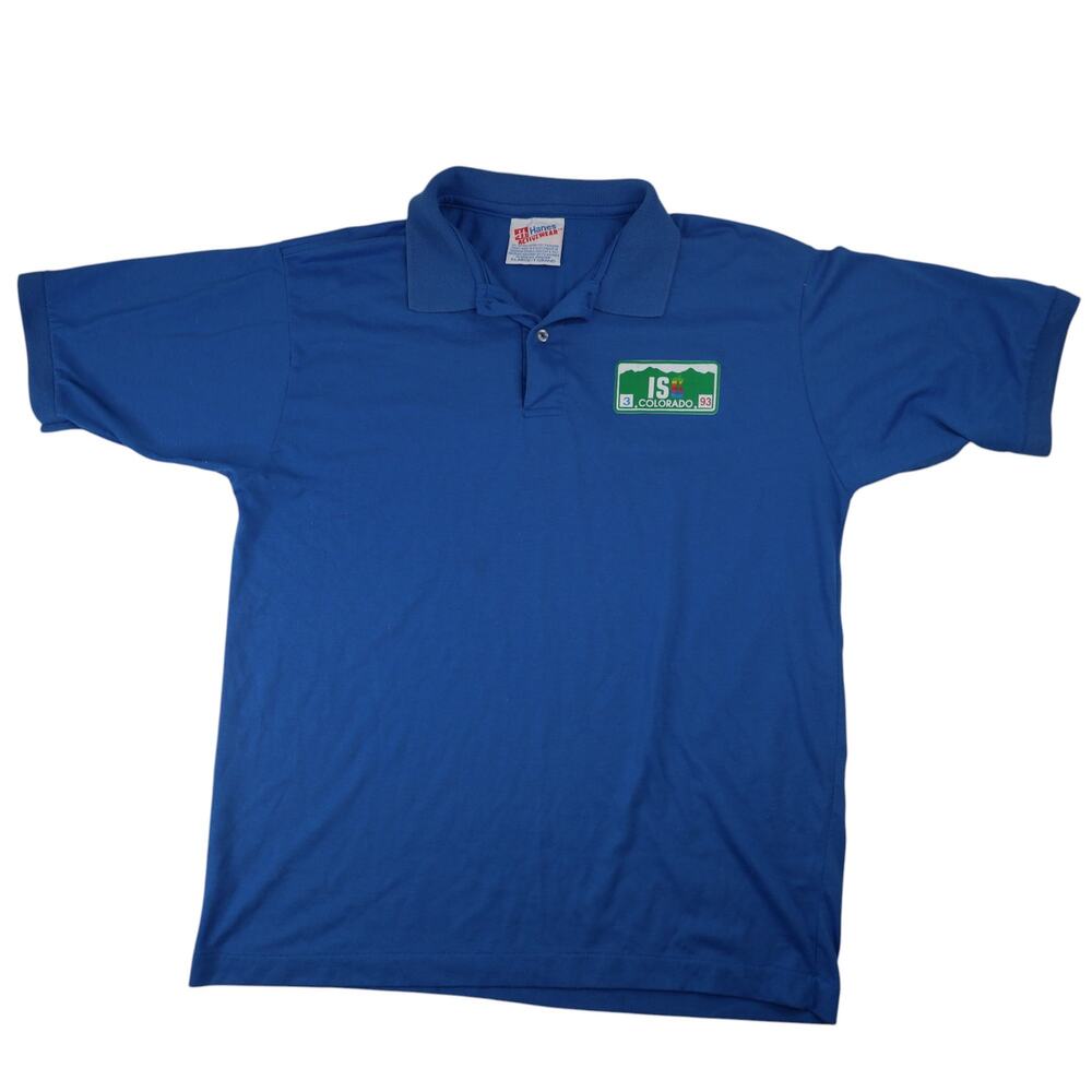Vintage Mac Apple Computers ISO Colorado Rainbow Apple logo Polo Shirt